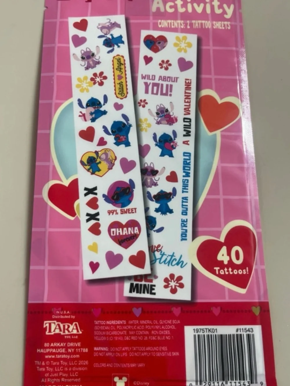 Kids Tattoo Activity Pack – Pink Hearts & Blue Character Designs
